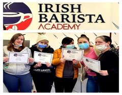 Students holding Barista certificates